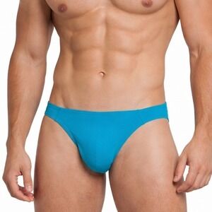 Andrew Christian Large (33-35) Almost Naked No-Show Jock Teal Blue Bamboo 93423